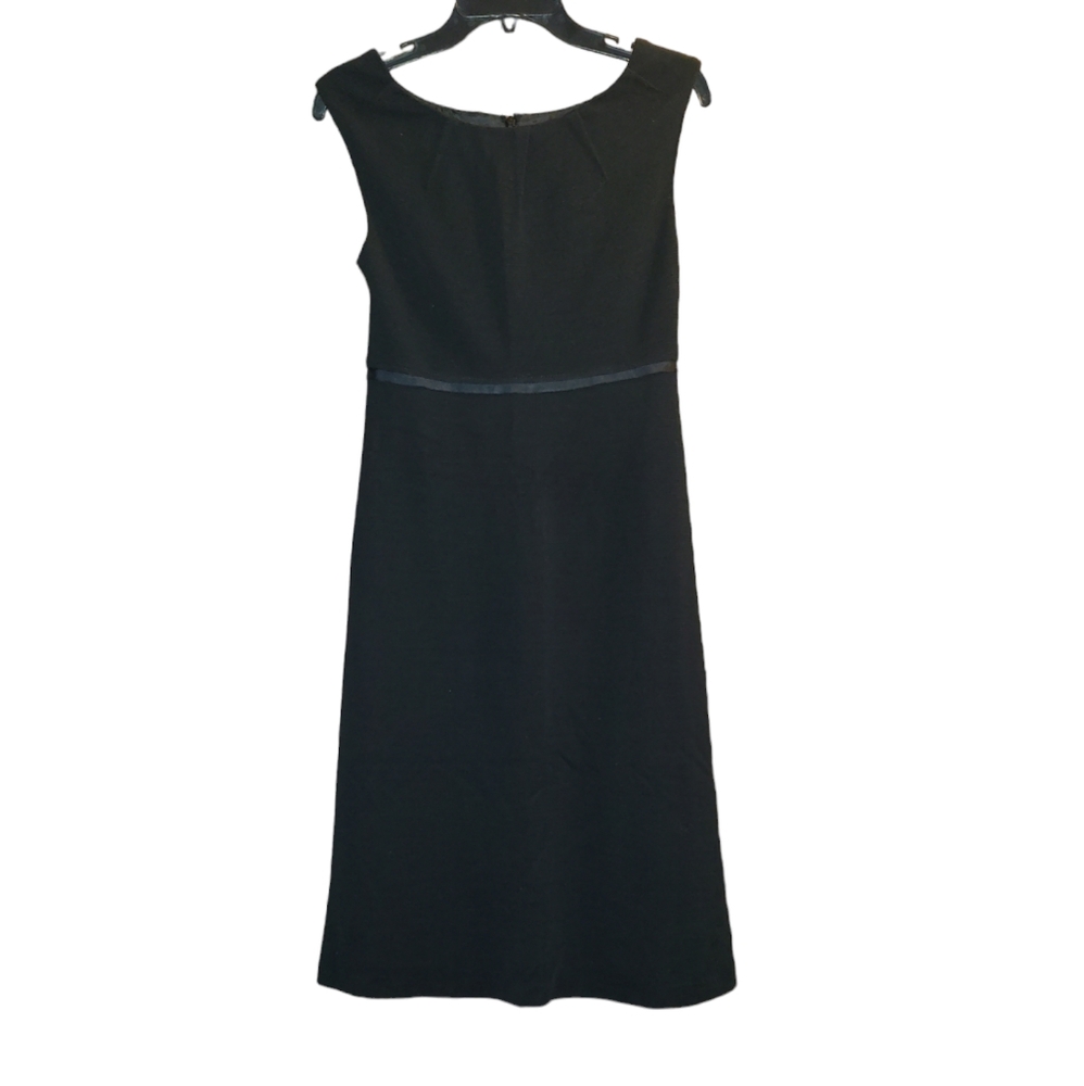 Laura Ashley Vintage Mod Black Cocktail Party Sheath Dress Sz 8